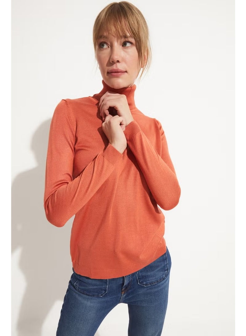 JUNE Women's Exclusive Viscose Blend Regular Fit Turtleneck Knitwear Sweater - Image 3